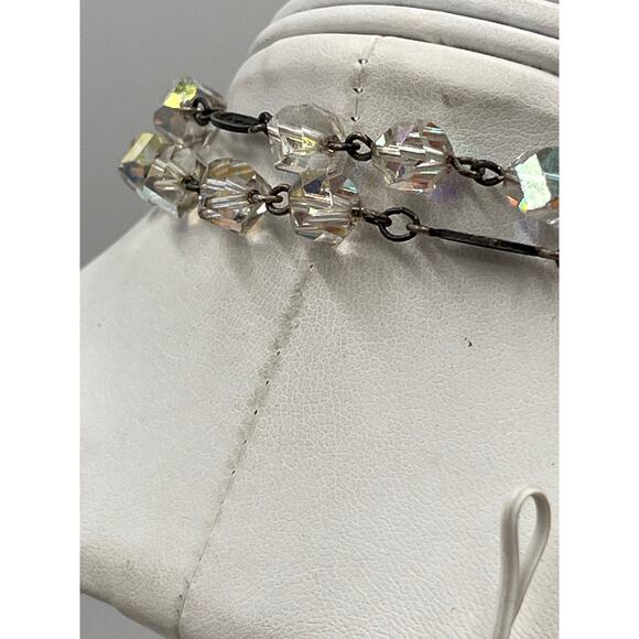 Rosary Sterling Crucifix Austrian Crystal 6mm Faceted Round Aurora Borealis Bead - Picture 10 of 15